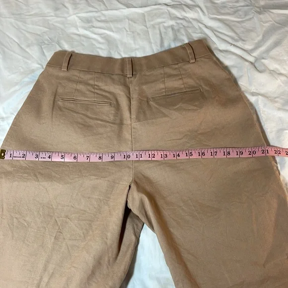 Ann Taylor Linen Blend Tan Wide Leg Trousers 4P - Picture 10 of 12